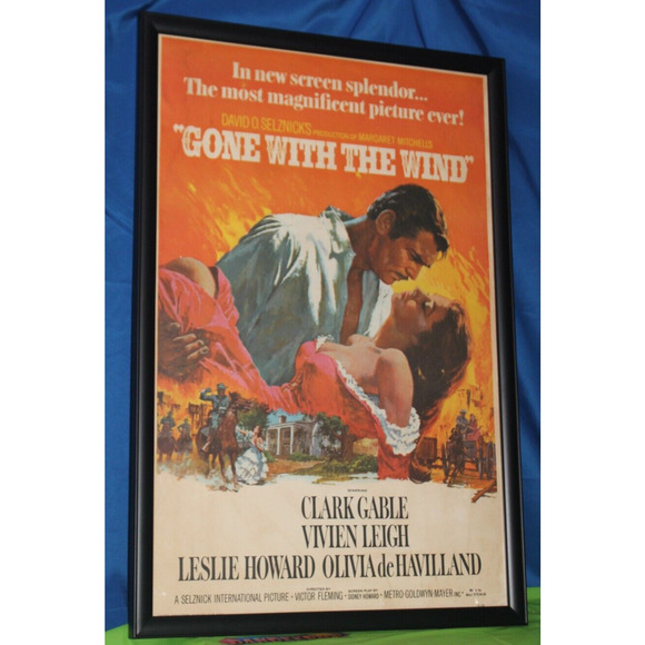Vintage Gone With The Wind Framed 1939 Movie Promo Poster Portal Publications - Picture 1 of 12